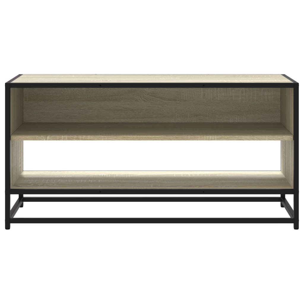 vidaXL TV Cabinet Sonoma Oak 91x40x46 cm Engineered Wood and Metal 4