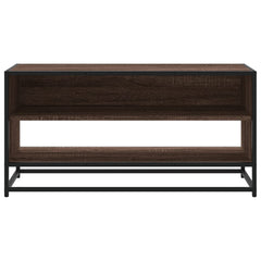 vidaXL TV Cabinet Brown Oak 91x40x46 cm Engineered Wood and Metal 4