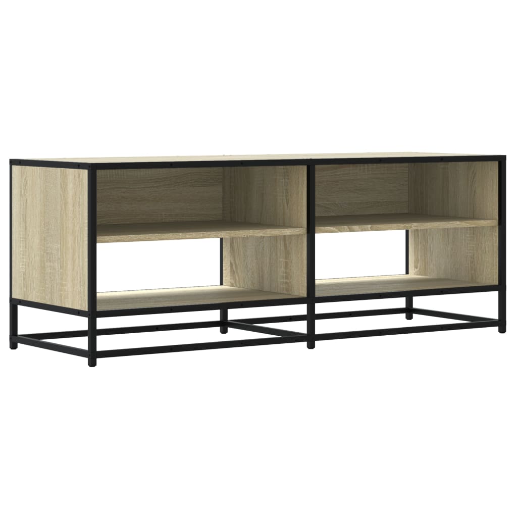 vidaXL TV Cabinet Sonoma Oak 120,5x40x46 cm Engineered Wood and Metal 2