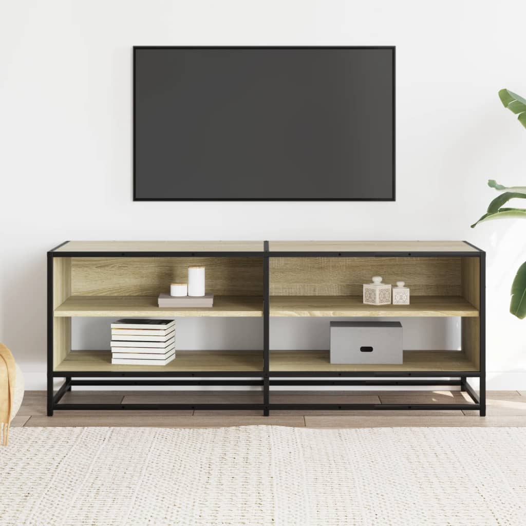 vidaXL TV Cabinet Sonoma Oak 120,5x40x46 cm Engineered Wood and Metal 3