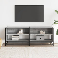 vidaXL TV Cabinet Grey Sonoma 120,5x40x46 cm Engineered Wood and Metal 3