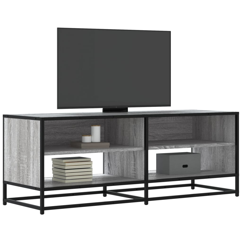 vidaXL TV Cabinet Grey Sonoma 120,5x40x46 cm Engineered Wood and Metal 1
