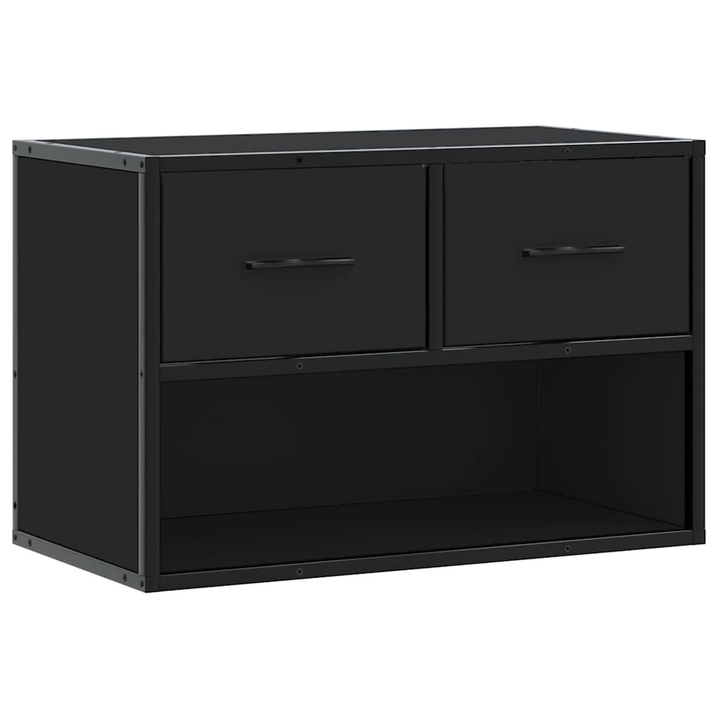 vidaXL TV Cabinet Black 60x31x39.5 cm Engineered Wood and Metal 2