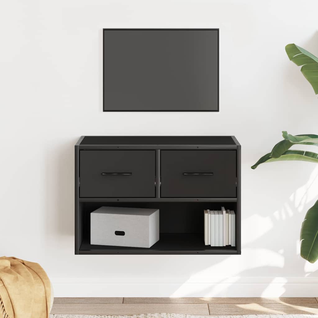 vidaXL TV Cabinet Black 60x31x39.5 cm Engineered Wood and Metal 1