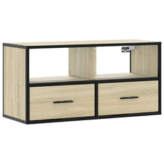 vidaXL TV Cabinet Sonoma Oak 80x31x39.5 cm Engineered Wood and Metal 2