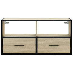 vidaXL TV Cabinet Sonoma Oak 80x31x39.5 cm Engineered Wood and Metal 4