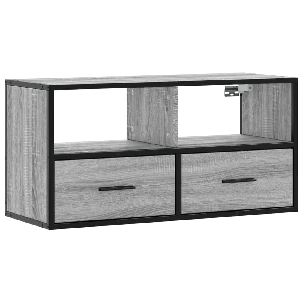 vidaXL TV Cabinet Grey Sonoma 80x31x39.5 cm Engineered Wood and Metal 2