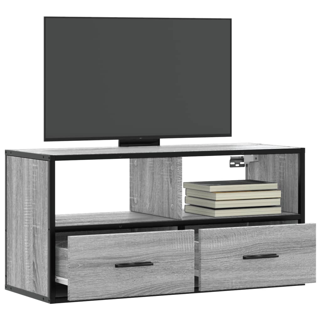 vidaXL TV Cabinet Grey Sonoma 80x31x39.5 cm Engineered Wood and Metal 1