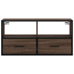 vidaXL TV Cabinet Brown Oak 80x31x39.5 cm Engineered Wood and Metal 4