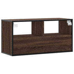vidaXL TV Cabinet Brown Oak 80x31x39.5 cm Engineered Wood and Metal 6