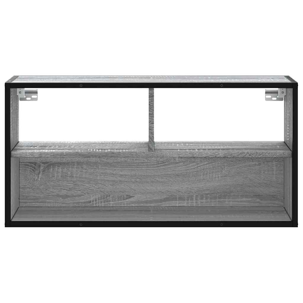 vidaXL TV Cabinet Grey Sonoma 80x31x39.5 cm Engineered Wood and Metal 4