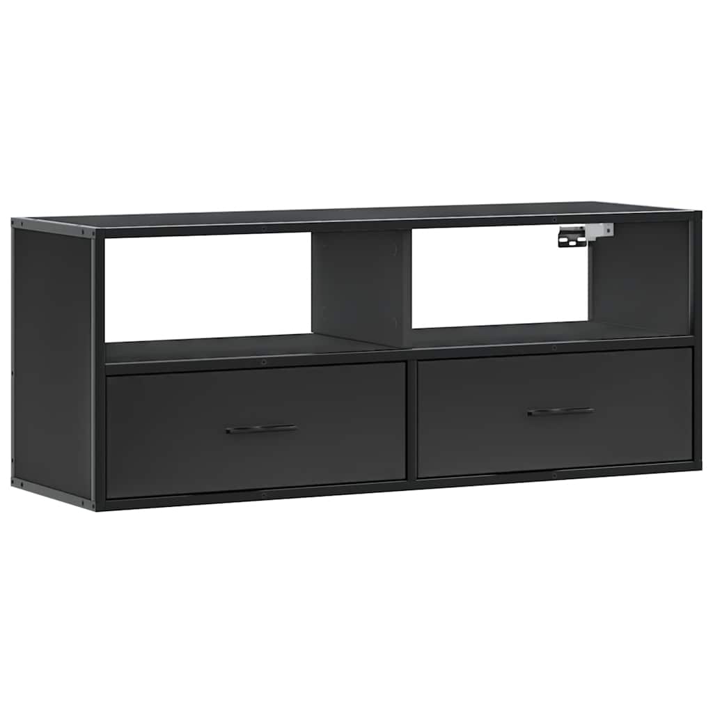 vidaXL TV Cabinet Black 100x31x39.5 cm Engineered Wood and Metal 2