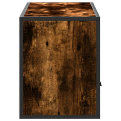 vidaXL TV Cabinet Smoked Oak 100x31x39.5 cm Engineered Wood and Metal 5