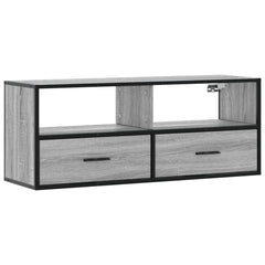 vidaXL TV Cabinet Grey Sonoma 100x31x39.5 cm Engineered Wood and Metal 2