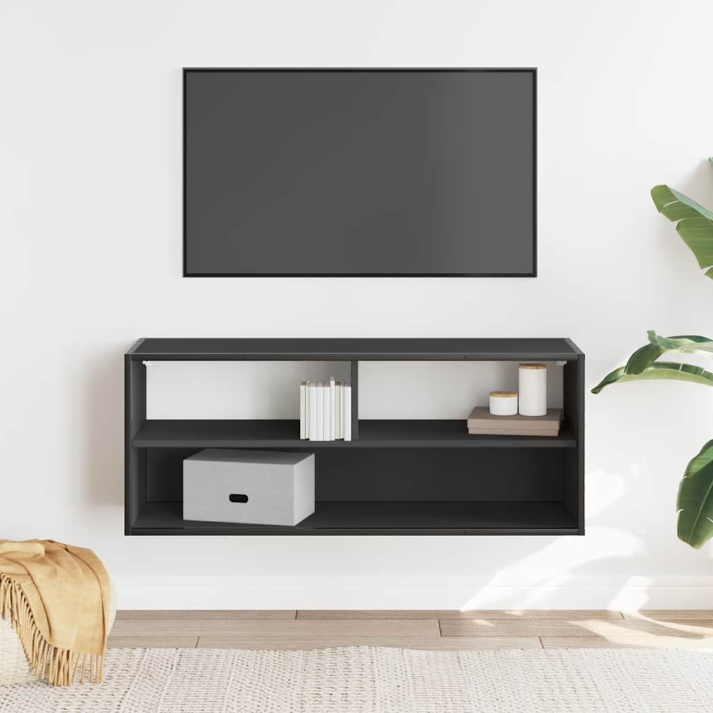 vidaXL TV Cabinet Black 100x31x39.5 cm Engineered Wood and Metal 3