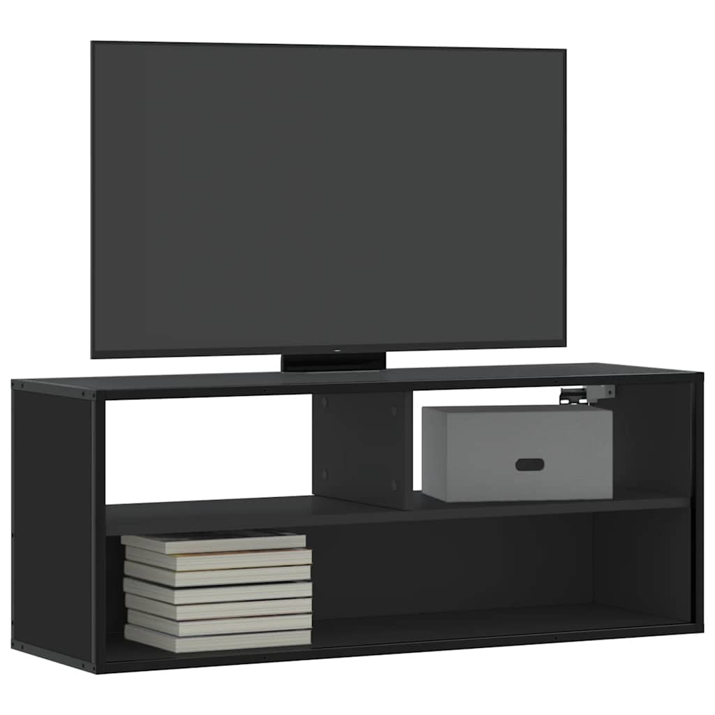 vidaXL TV Cabinet Black 100x31x39.5 cm Engineered Wood and Metal 1