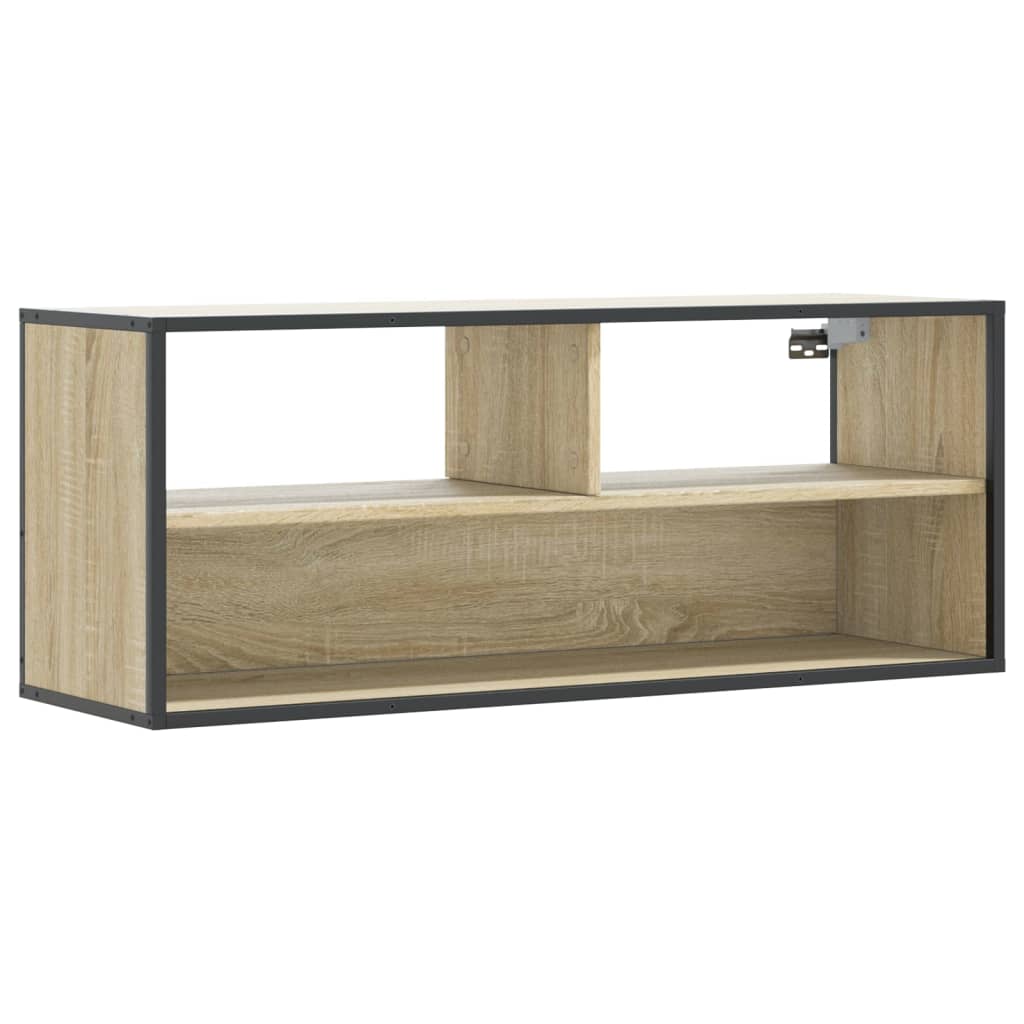 vidaXL TV Cabinet Sonoma Oak 100x31x39.5 cm Engineered Wood and Metal 2