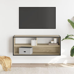vidaXL TV Cabinet Sonoma Oak 100x31x39.5 cm Engineered Wood and Metal 3
