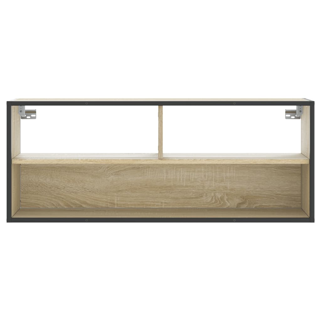 vidaXL TV Cabinet Sonoma Oak 100x31x39.5 cm Engineered Wood and Metal 4