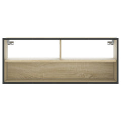 vidaXL TV Cabinet Sonoma Oak 100x31x39.5 cm Engineered Wood and Metal 4