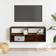vidaXL TV Cabinet Smoked Oak 100x31x39.5 cm Engineered Wood and Metal 3