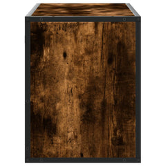 vidaXL TV Cabinet Smoked Oak 100x31x39.5 cm Engineered Wood and Metal 5