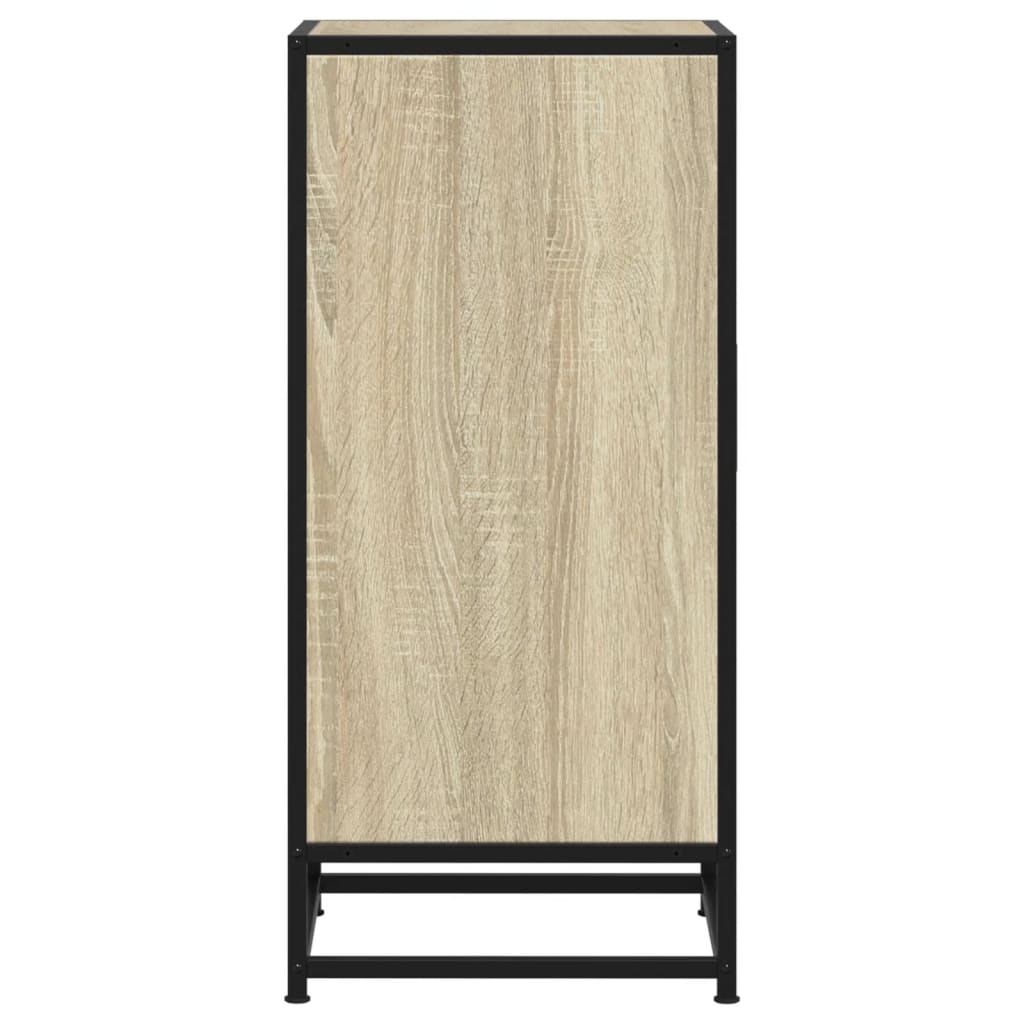vidaXL Sideboard Sonoma Oak 35.5x35x76 cm Engineered Wood and Metal 5