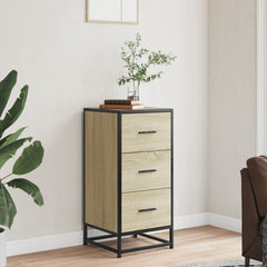 vidaXL Sideboard Sonoma Oak 35.5x35x76 cm Engineered Wood and Metal 3