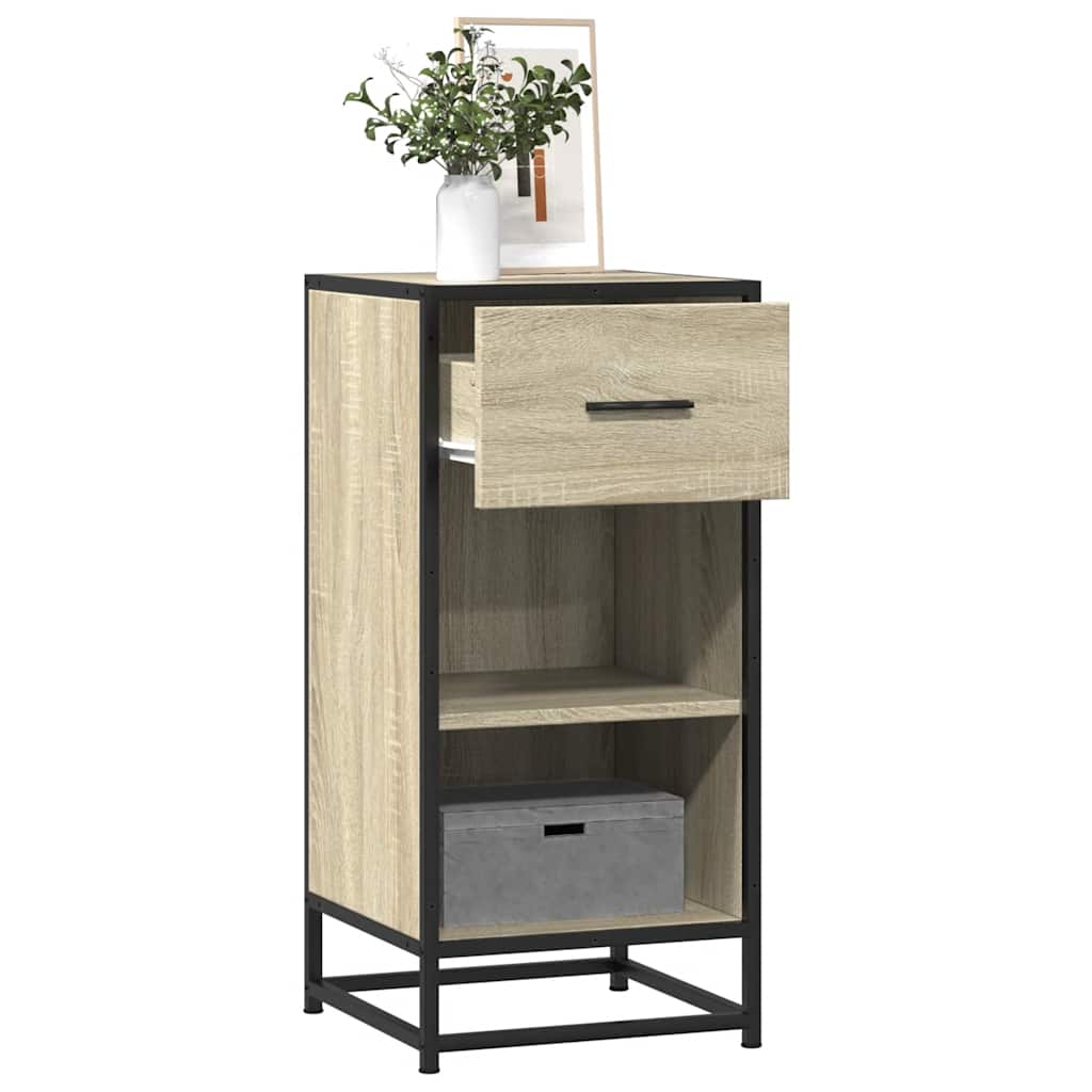 vidaXL Sideboard Sonoma Oak 35.5x35x76 cm Engineered Wood and Metal 1