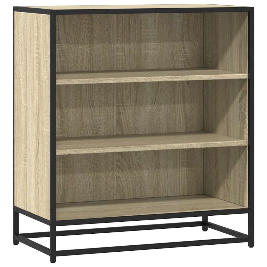 Sideboard 68x35x76 cm Engineered Wood and Metal Sonoma oak
