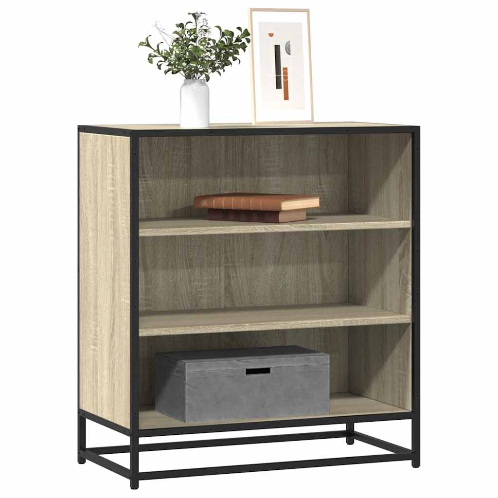 Sideboard 68x35x76 cm Engineered Wood and Metal Sonoma oak