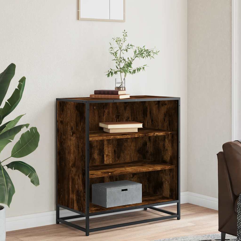 Sideboard 68x35x76 cm Engineered Wood and Metal Smoked oak
