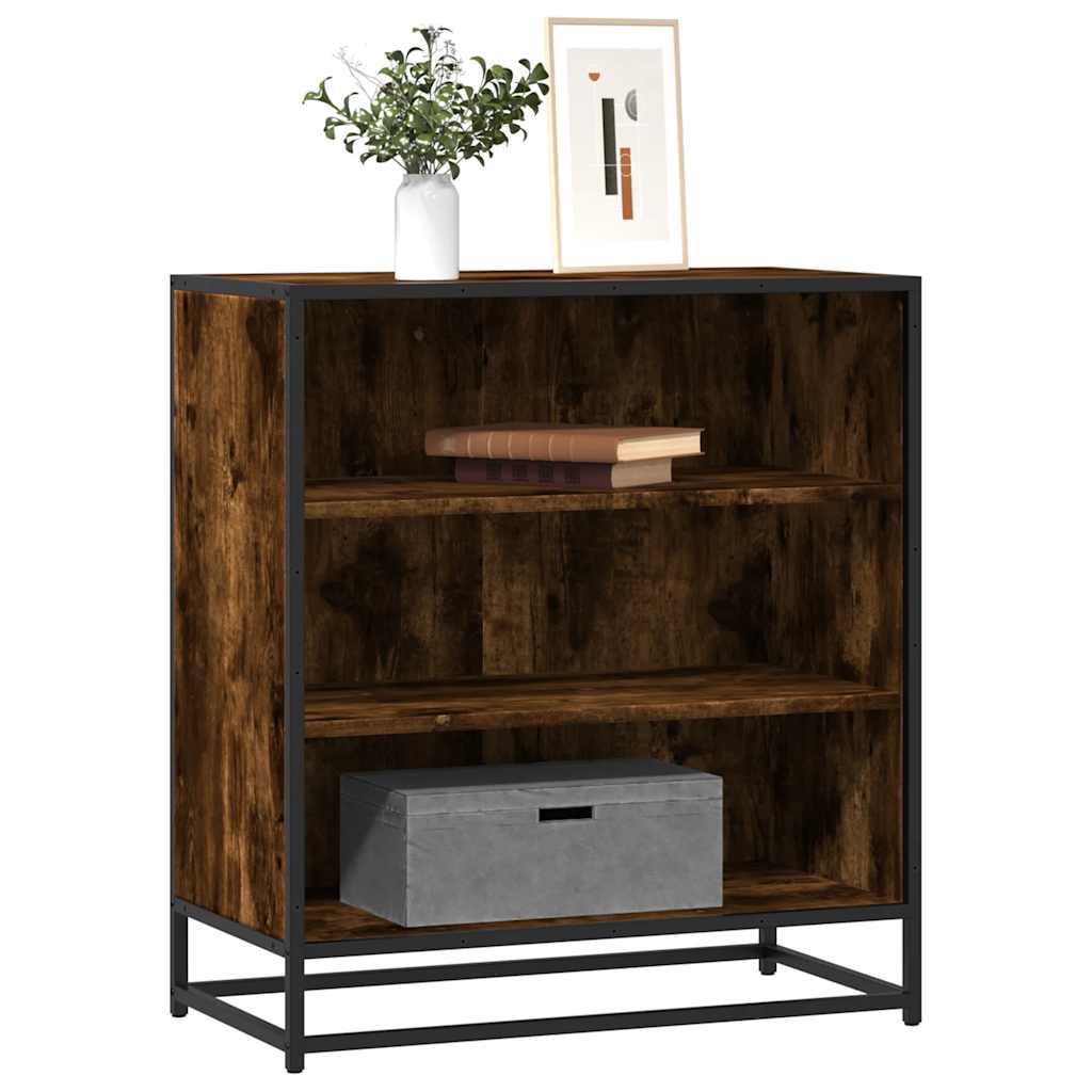 Sideboard 68x35x76 cm Engineered Wood and Metal Smoked oak