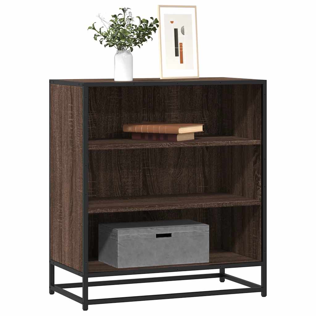 Sideboard 68x35x76 cm Engineered Wood and Metal Brown oak