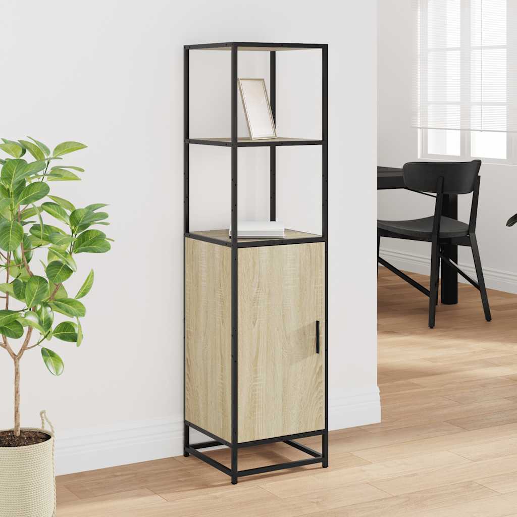 vidaXL Highboard Sonoma Oak 35.5x35x139 cm Engineered Wood and Metal 3