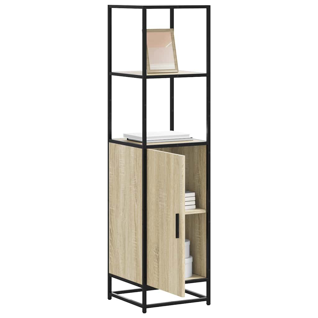 vidaXL Highboard Sonoma Oak 35.5x35x139 cm Engineered Wood and Metal 1