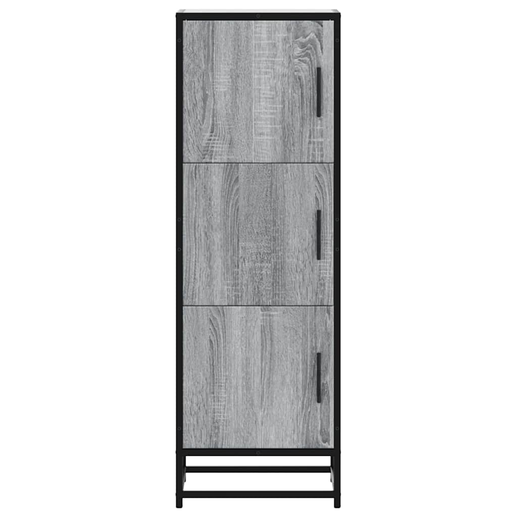 vidaXL Highboard Grey Sonoma 35.5x35x106.5 cm Engineered Wood and Metal 4