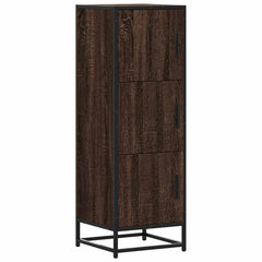 vidaXL Highboard Brown Oak 35.5x35x106.5 cm Engineered Wood and Metal 2