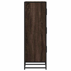 vidaXL Highboard Brown Oak 35.5x35x106.5 cm Engineered Wood and Metal 5