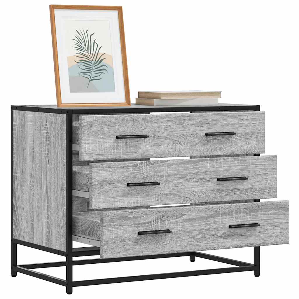 Drawer Cabinet 70x41x56 cm Engineered Wood Grey sonoma