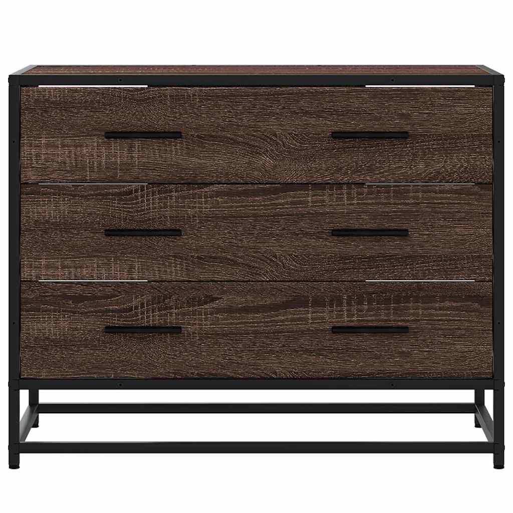 Drawer Cabinet 70x41x56 cm Engineered Wood Brown oak