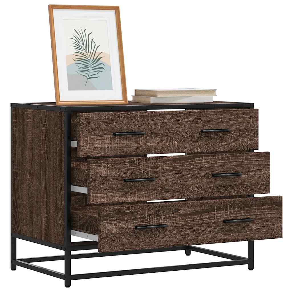 Drawer Cabinet 70x41x56 cm Engineered Wood Brown oak