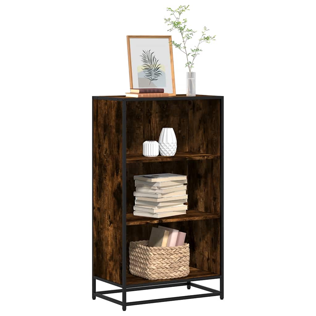 vidaXL Book Cabinet Smoked Oak 60x35x107.5 cm Engineered Wood 1