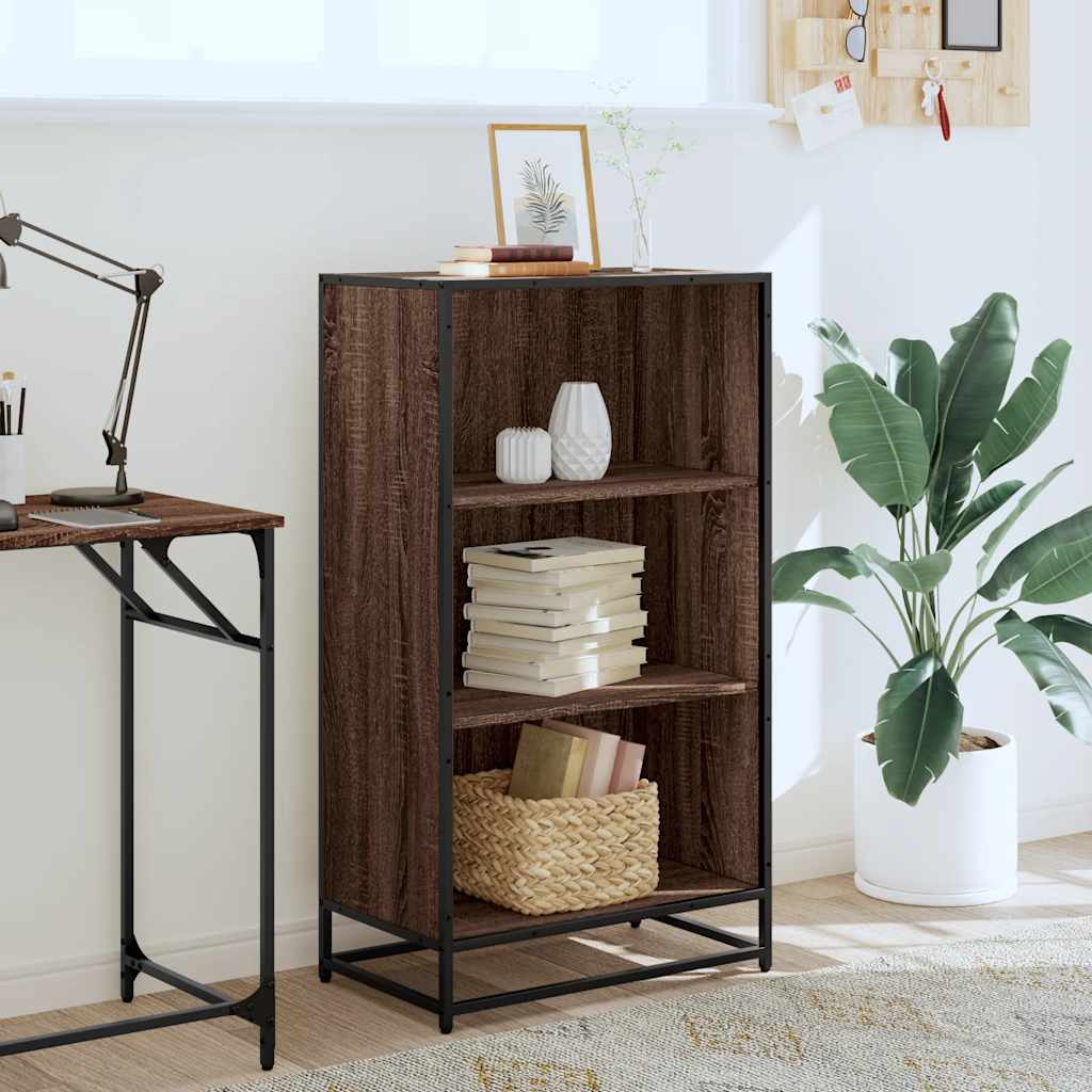 vidaXL Book Cabinet Brown Oak 60x35x107.5 cm Engineered Wood 3