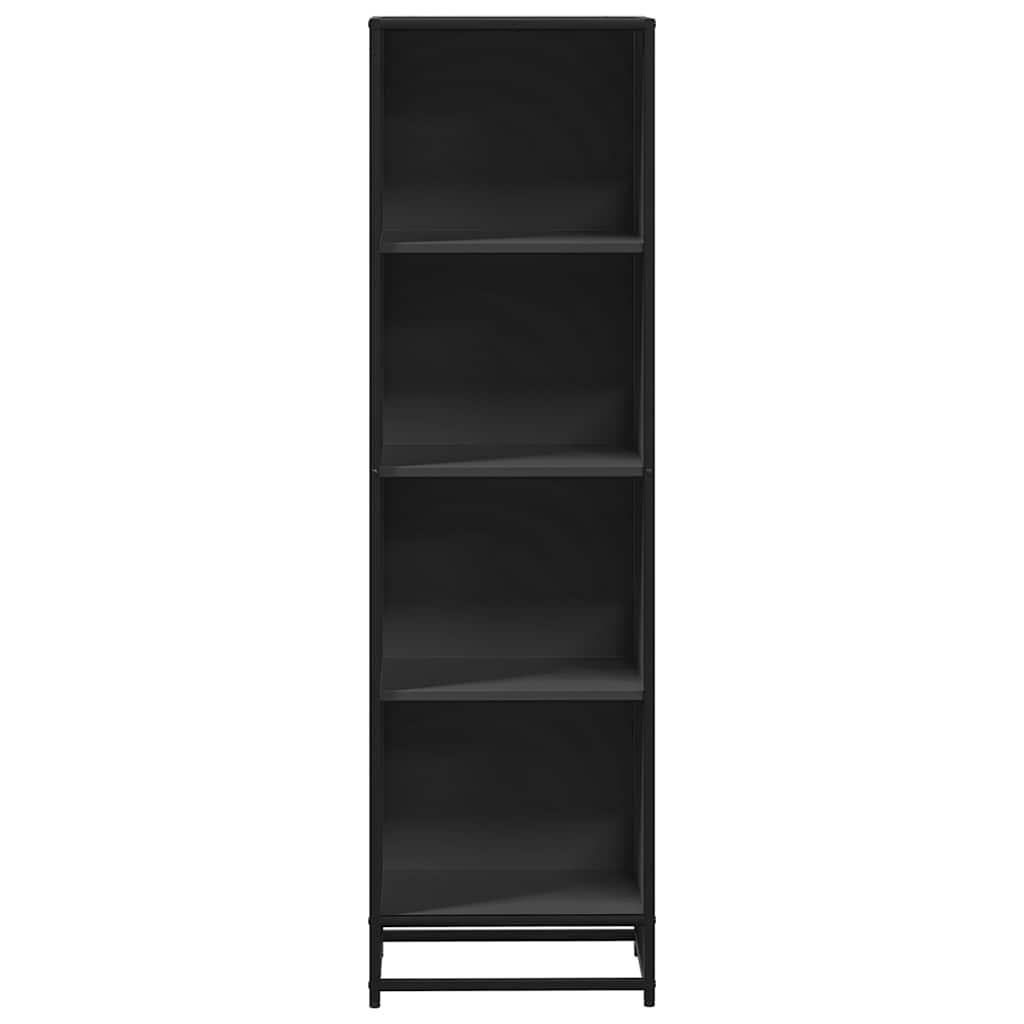 vidaXL Book Cabinet Black 40x35x139 cm Engineered Wood 4