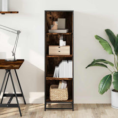 vidaXL Book Cabinet Smoked Oak 40x35x139 cm Engineered Wood 3