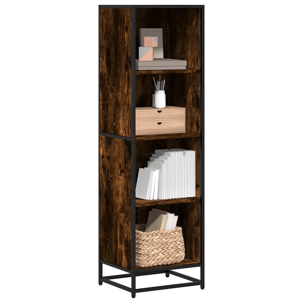 vidaXL Book Cabinet Smoked Oak 40x35x139 cm Engineered Wood 1