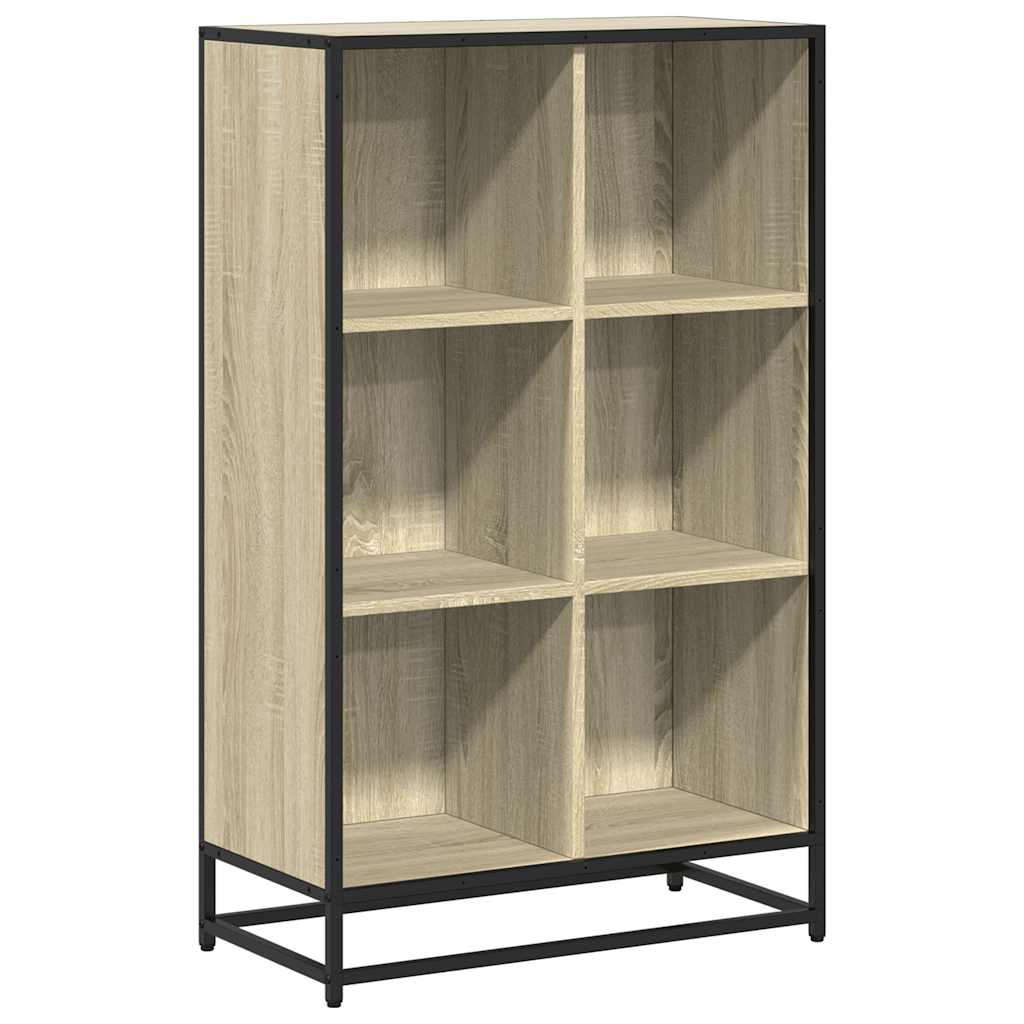 vidaXL Book Cabinet Sonoma Oak 65.5x33x107.5 cm Engineered Wood 2