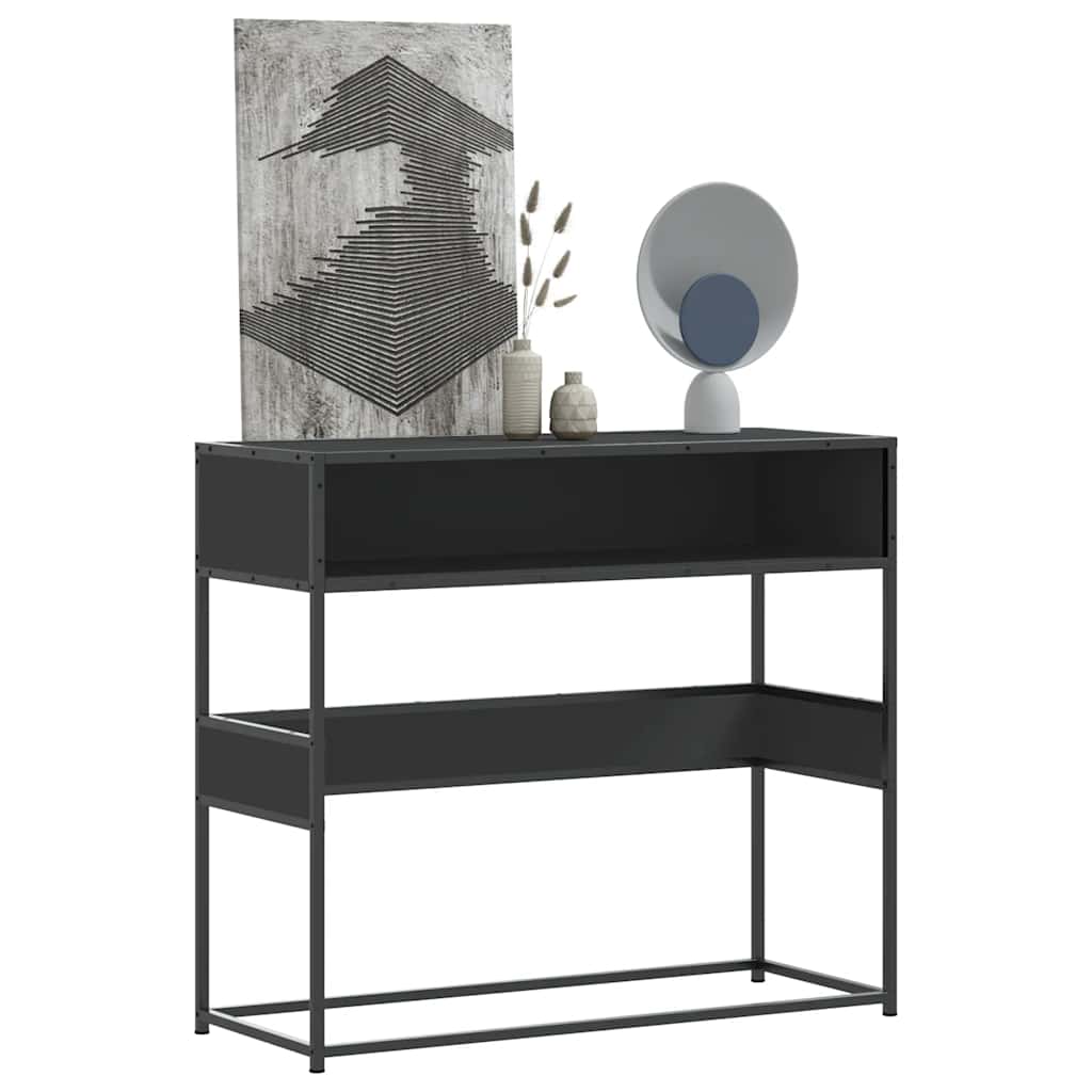 Console Table 90x35x80 cm Engineered Wood Black
