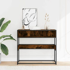 Console Table 90x35x80 cm Engineered Wood Smoked oak